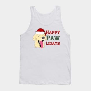 Golden Retriever Happy Holidays Tank Top